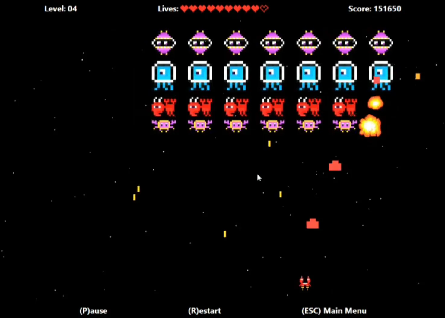 لعبة Space Invaders الكلاسيكية